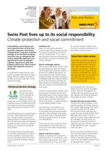 Swiss Post lives up to its social responsibility
