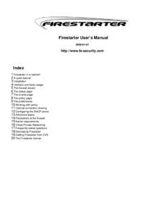 Firestarter User’s Manual[removed]http://www.fs-security.com  Index