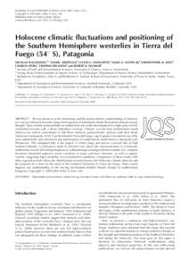 Holocene climatic fluctuations and positioning of the Southern Hemisphere westerlies in Tierra del Fuego (54 S), Patagonia