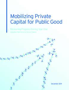 Mobilizing Private Capital for Public Good Measuring Progress During Year One Canadian Task Force on Social Finance  December 2011