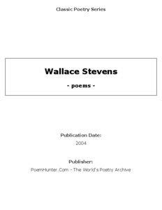Classic Poetry Series  Wallace Stevens
