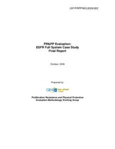 GIF/PRPPWGPR&PP Evaluation: ESFR Full System Case Study Final Report