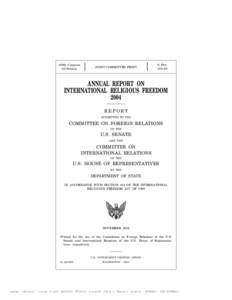 Freedom of religion in the United States / International Religious Freedom Act / Freedom of religion / Bureau of Democracy /  Human Rights /  and Labor / Richard Lugar / Government / United States / Political philosophy