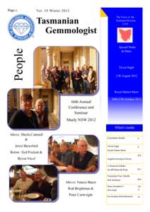 Page 1.  Vol. 19 Winter 2012 Tasmanian Gemmologist