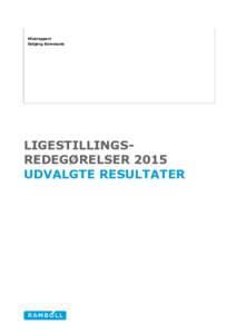 Minirapport Esbjerg Kommune LIGESTILLINGSREDEGØRELSER 2015 UDVALGTE RESULTATER
