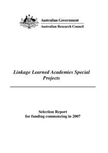 LASP Selection Report for funding commencing in 2007