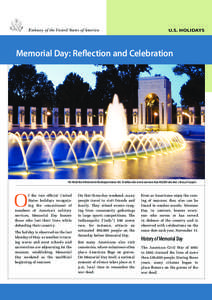 Embassy of the United States of America  U.S. HOLIDAYS Memorial Day: Reflection and Celebration