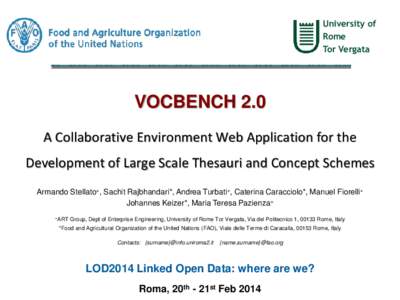 University of Rome Tor Vergata VOCBENCH 2.0 A Collaborative Environment Web Application for the
