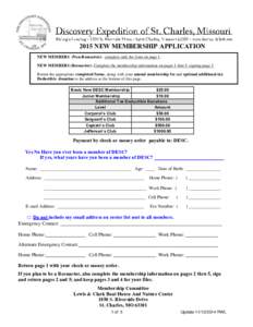 2015 NEW MEMBERSHIP APPLICATION NEW MEMBERS (Non-Reenactor): complete only the form on page 1. NEW MEMBERS (Reenactor): Complete the membership information on pages 1 thru 5, signing page 2. Return the appropriate comple