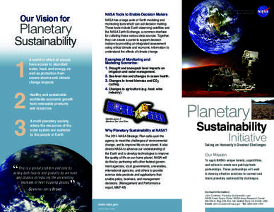 Our Vision for  Planetary Sustainability