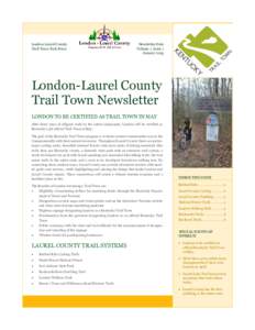 London-Laurel County Trail Town Task Force Newsletter Date Volume 1, Issue 1 January 2015