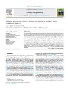 Managed disturbance enhances biodiversity of restored wetlands in the agricultural Midwest