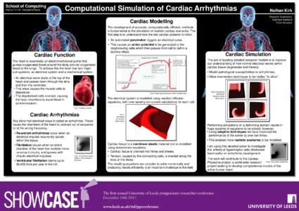 School of Computing FACULTY OF ENGINEERING Computational Simulation of Cardiac Arrhythmias  Nathan Kirk