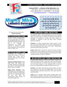 Microsoft Word - Mighty Mike Laundry Detergent Technical Information Report