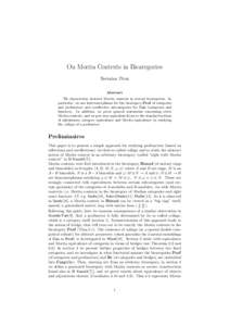 On Morita Contexts in Bicategories Bertalan P´ecsi Abstract We characterize abstract Morita contexts in several bicategories. In particular, we use heteromorphisms for the bicategory of categories