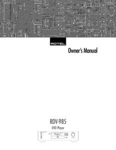 Owner’s Manual  RDV-985 DVD Player REMAIN