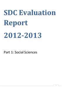 SDC Evaluation ReportPart 1: Social Sciences  1