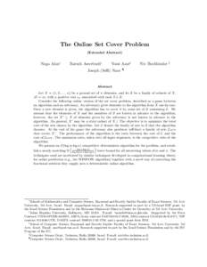 The Online Set Cover Problem (Extended Abstract) Noga Alon∗  Baruch Awerbuch†