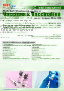 Middle East - VaccinesInitial Announcement Middle East - Global summit and Expo on