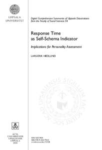 Response Time as Self-Schema Indicator: Implications for Personality Assessment