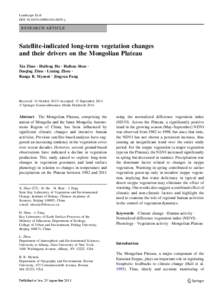 Landscape Ecol DOIs10980y RESEARCH ARTICLE  Satellite-indicated long-term vegetation changes
