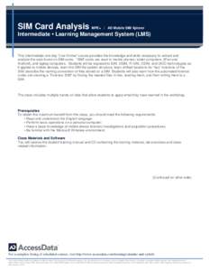 SIM Card Analysis MPE+  / AD Mobile SIM Xplorer Intermediate • Learning Management System (LMS)