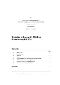Smoking in Cars with Children (Prohibition) Act 2011