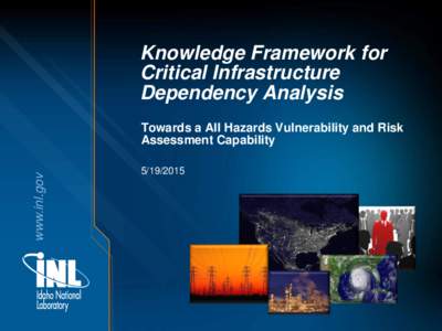 Knowledge Framework for Critical Infrastructure Dependency Analysis www.inl.gov