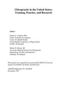 Chiropractic in the United States: Training, Practice, and Research