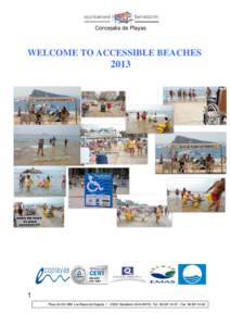 Concejalía de Playas  WELCOME TO ACCESSIBLE BEACHES 2013