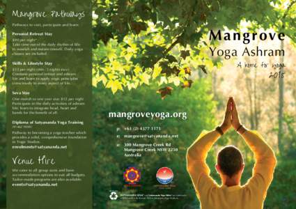 Mangrove Pathways Pathways to visit, participate and learn: Mangrove  Personal Retreat Stay