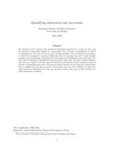 Quantifying information and uncertainty Alexander Frankel and Emir Kamenica∗ University of Chicago JuneAbstract