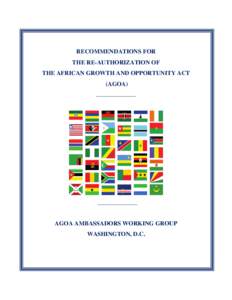Microsoft Word - Recommendations For the Re-Authorization of the African Growth And Opportunity Act _AGOA_.doc