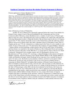 Southern Campaign American Revolution Pension Statements & Rosters Pension application of James Hamilton S1214 Transcribed by Will Graves f21VA[removed]