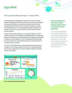 Sage HRMS SAP Crystal Dashboard Design® for Sage HRMS information that helps you and your executives make critical business decisions  Interactive Dashboards