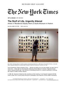 Guggenheim Fellows / Arts / David Hammons / Studio Museum in Harlem / Abigail DeVille / Fax / African-American culture / Economy