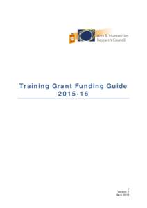 Training Grant Funding GuideVersion 1 April 2015
