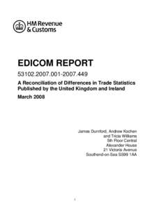 Edicom Report - A Reconciliation of Differences in Trade Statistics Published by the United Kingdom and Ireland - March 2008