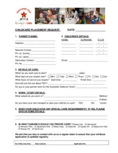 Microsoft Word - Childcare Request Form.doc