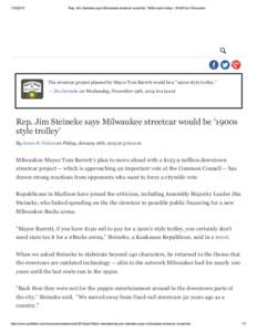 Rep. Jim Steineke says Milwaukee streetcar would be ‘1900s style trolley’ | PolitiFact Wisconsin 