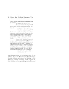 Hoover Classics : Flat Tax  hcﬂat ch1 Mp_1 rev0 page 1 1. Meet the Federal Income Tax The tax code has become near incomprehensible except