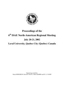 2002 ISAE North-American Meeting Proceedings