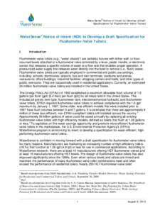 WaterSense Notice of Intent (NOI) to Develop a Draft Specification for Flushometer-Valve Toilets