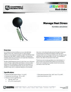 COMPONENTS  Black Globe Temperature Sensor for Heat Stress