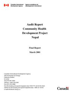 Audit Report Community Health Development Project Nepal  Final Report