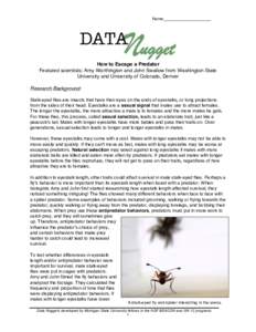 Behavior / Predation / Ethology / Flies / Stalk-eyed fly / Antipredator adaptations / Eyestalk / Sexual selection / Anti-predator adaptation