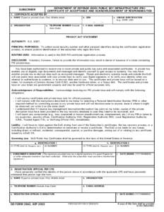 DD Form 2842, DoD Public Key Infrastructure Certificate of Acceptance and Acknowledgement of Responsibilities - Subscriber, September 2002