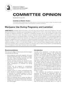 The American College of Obstetricians and Gynecologists WOMEN’S HEALTH CARE PHYSICIANS COMMITTEE OPINION Number 637 • July 2015