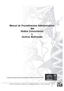 Manual de Procedimentos Administrativos das Rádios Comunitárias e Centros Multimedia