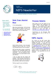 File: B121  July 2003 Volume 4, Issue 3  NIFS Newsletter